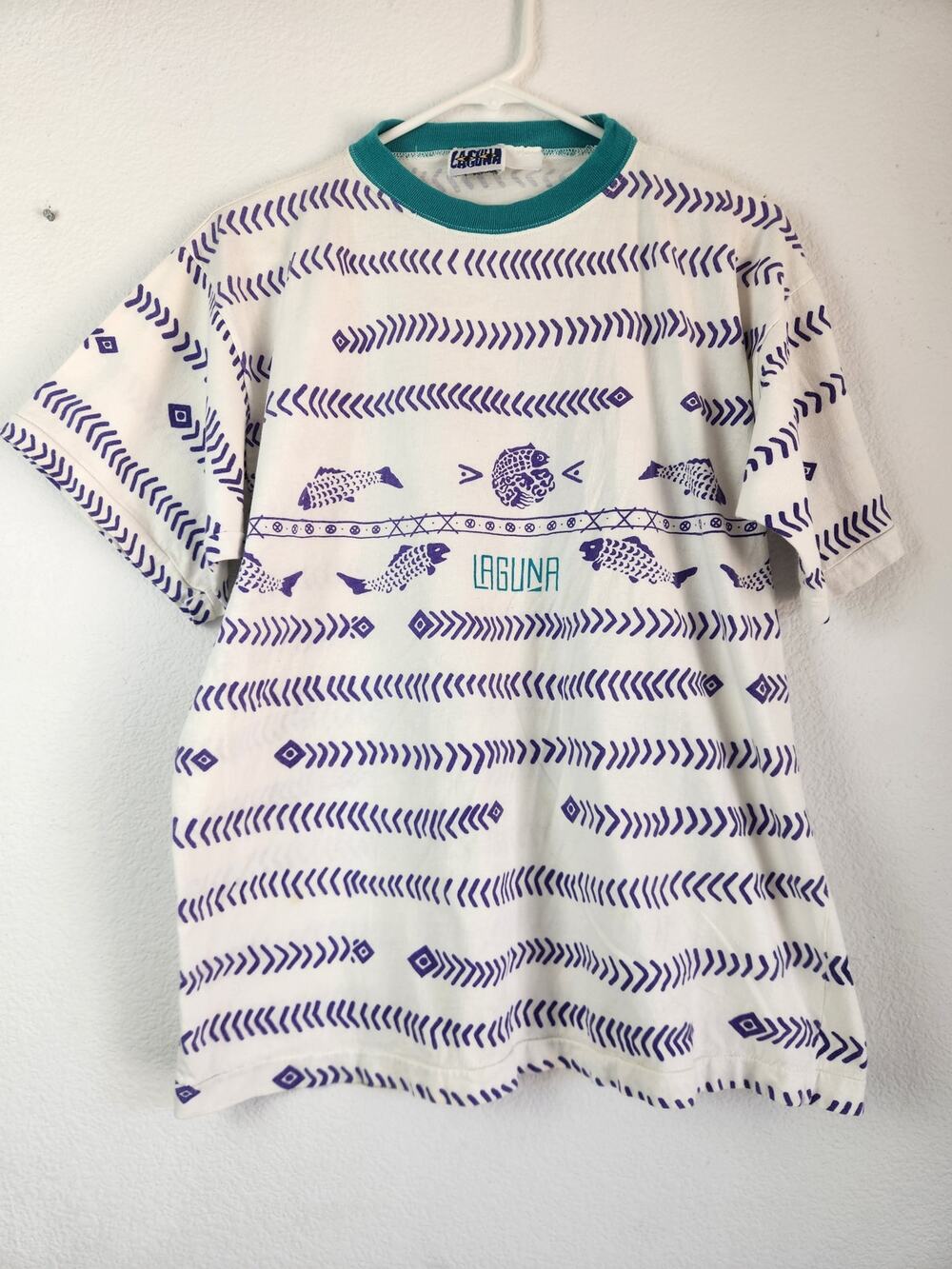 Vintage Laguna T-Shirt Blue Fish Size Large? Short Sleeve 90s